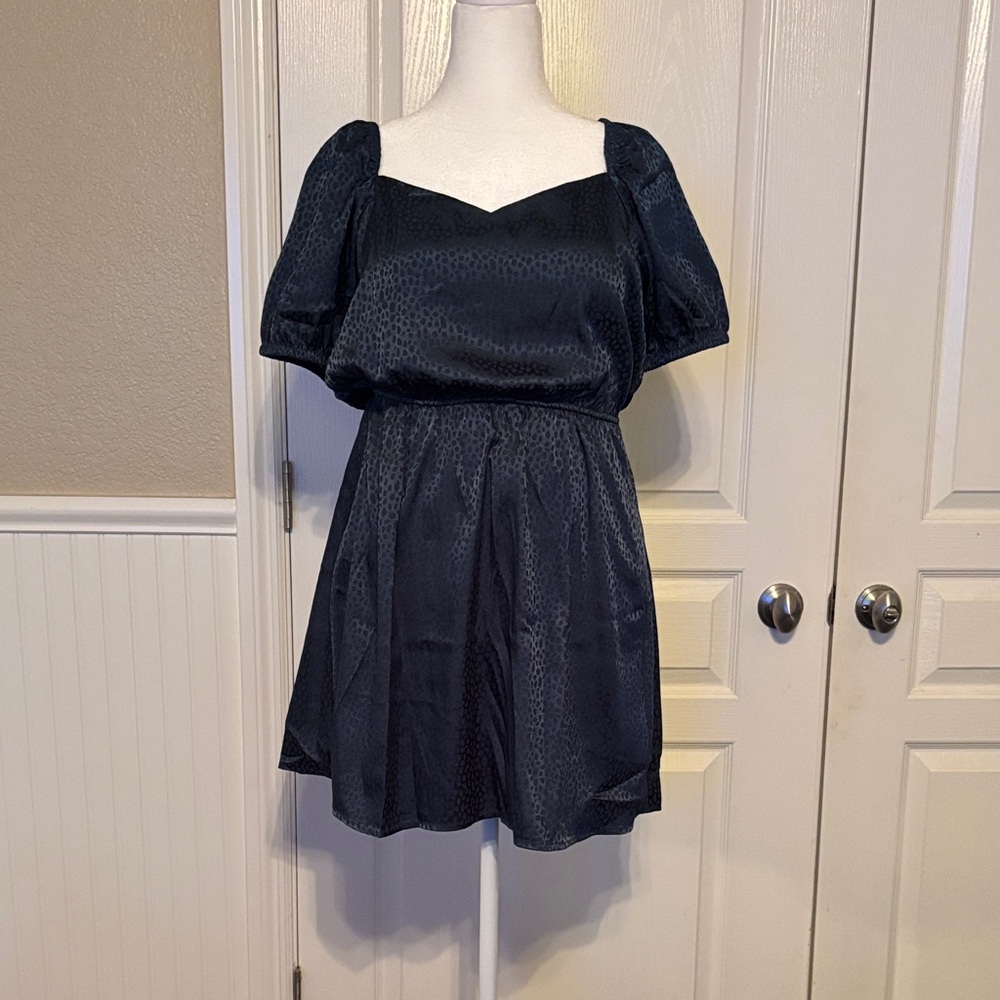 Speechless Black Puff Sleeve Mini Dress